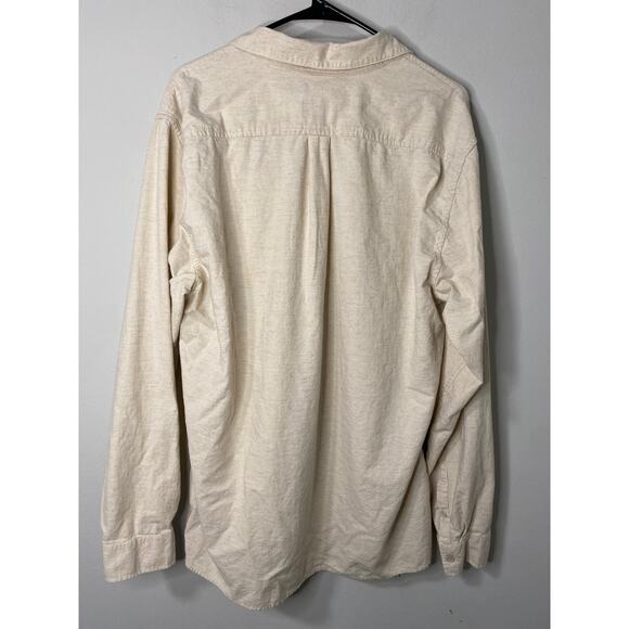 New Rhythm Livin Men's Classic Linen Long Sleeve Shirt, Tan Size XL - Picture 3 of 3